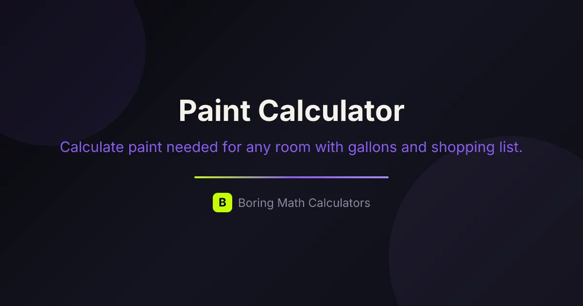 Paint Math Free Paint Calculator: Gallons Needed for Any Room | Boring Math